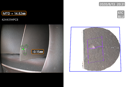 使用韋林工業(yè)內(nèi)窺鏡測量凹坑深度 使用韋林工業(yè)內(nèi)窺鏡測量凹坑深度