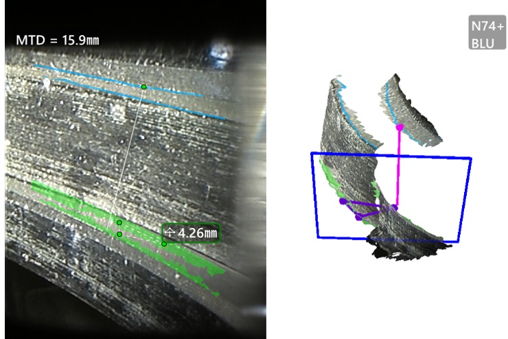 使用三維測量工業內窺鏡測量汽車制動缸體零件槽寬度 使用三維測量工業內窺鏡測量汽車制動缸體零件槽寬度